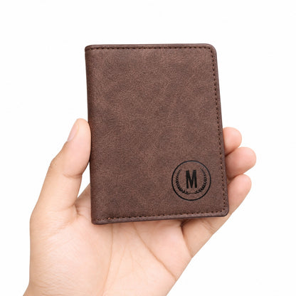 Premium Leather Wallet with Monogrammed 'M' Design