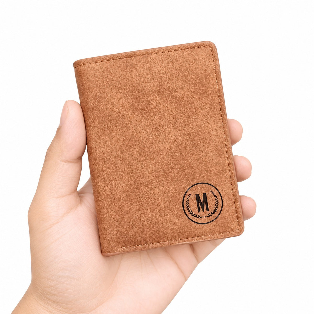 Premium Leather Wallet with Monogrammed 'M' Design