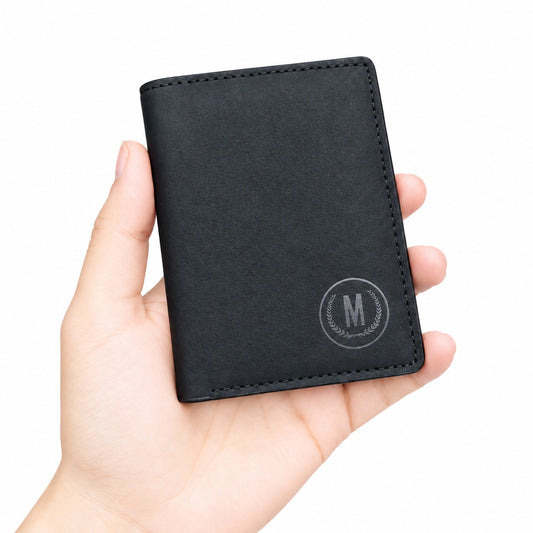 Premium Leather Wallet with Monogrammed 'M' Design