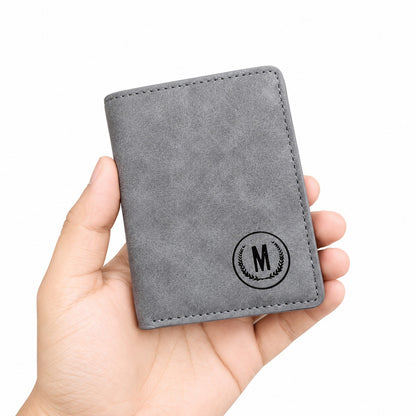 Premium Leather Wallet with Monogrammed 'M' Design