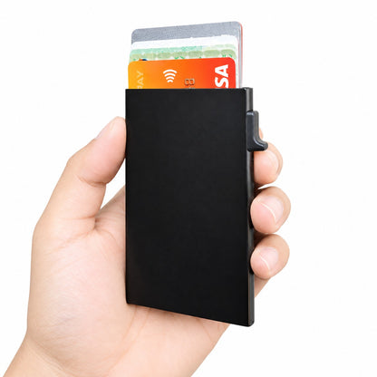 Pop-Up Aluminum Metal Card Holder Wallet RFID Blocking