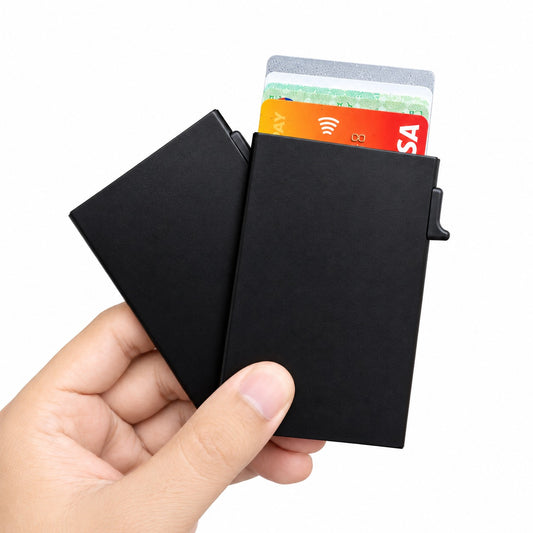 Pop-Up Aluminum Metal Card Holder Wallet RFID Blocking