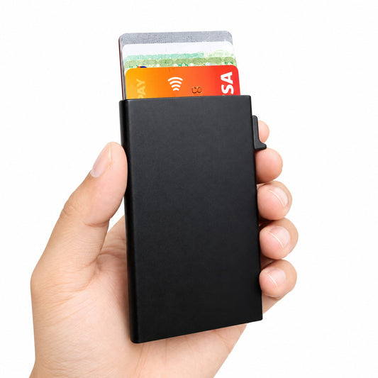 Pop-Up Aluminum Metal Card Holder Wallet RFID Blocking